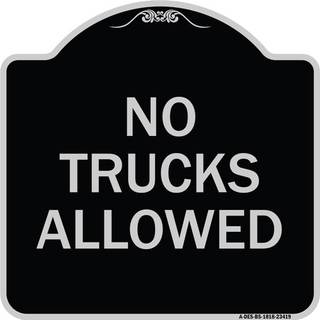 Signmission Parking Lot No Trucks Allowed Heavy-Gauge Aluminum Architectural Sign, 18" x 18", BS-1818-23419 A-DES-BS-1818-23419